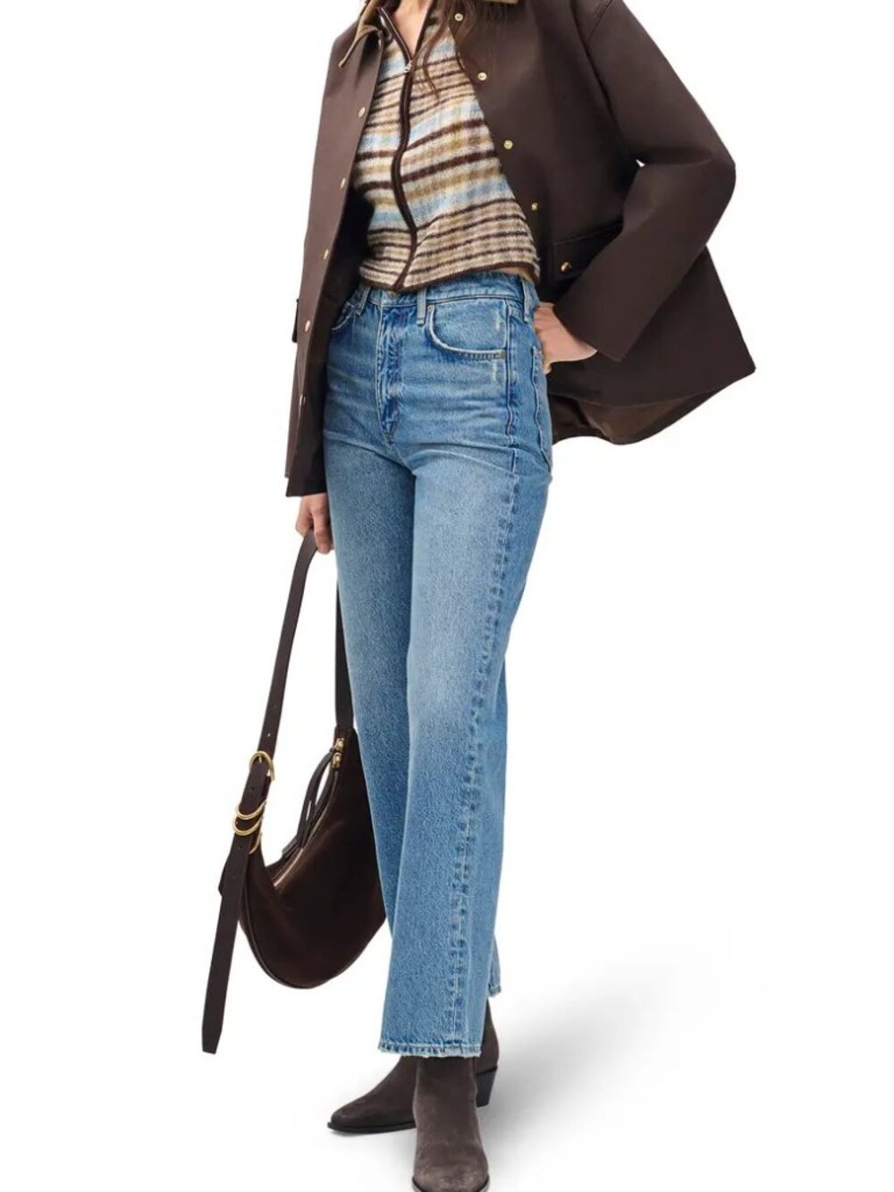 NWT rag & bone Shea High-Rise Relaxed Straight Ankle Jeans 26 Ithaca